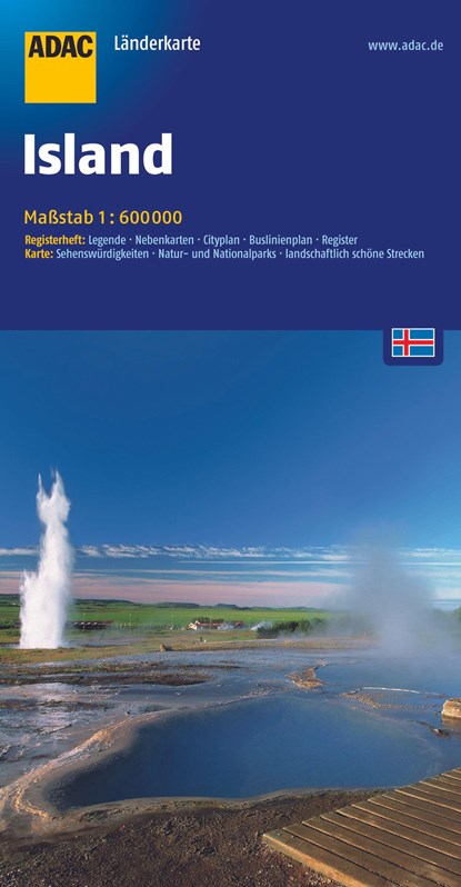 ADAC LänderKarte Island 1:600 000, niet bekend - Paperback - 9783826413407