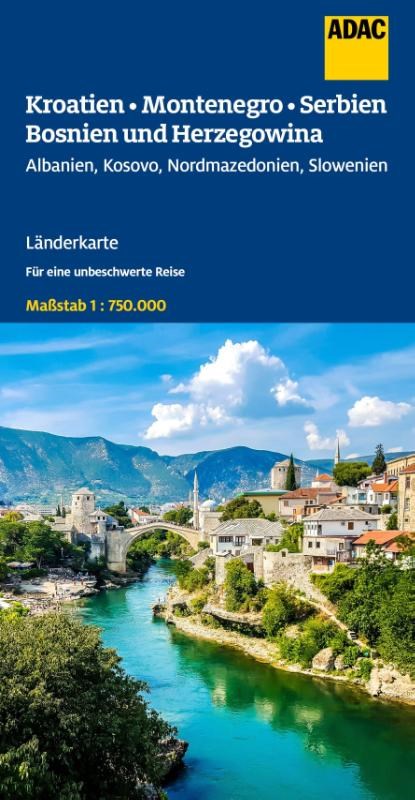 ADAC Länderkarte Kroatien, Montenegro, Serbien, Bosnien und Herzegowina 1:750.000, niet bekend - Gebonden - 9783826423734