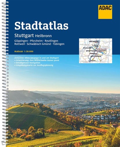 ADAC Stadtatlas Stuttgart, Heilbronn 1:20.000, niet bekend - Paperback - 9783826425103