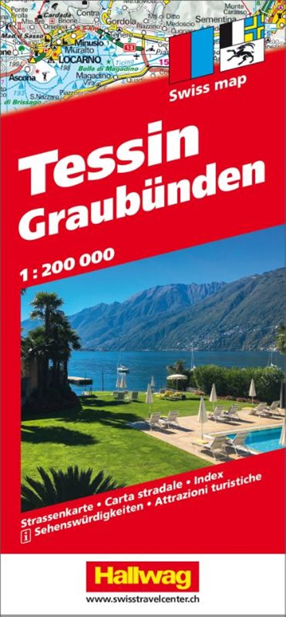 Tessin und Graubünden Strassenkarte 1:200 000, Hallwag Kümmerly+Frey AG - Gebonden - 9783828309456