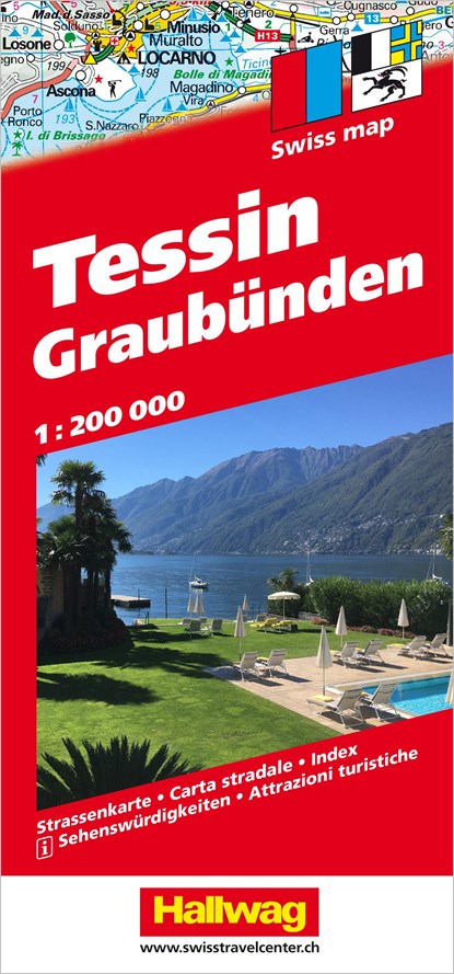 Tessin und Graubünden Strassenkarte 1:200 000, Hallwag Kümmerly+Frey AG - Gebonden - 9783828309456
