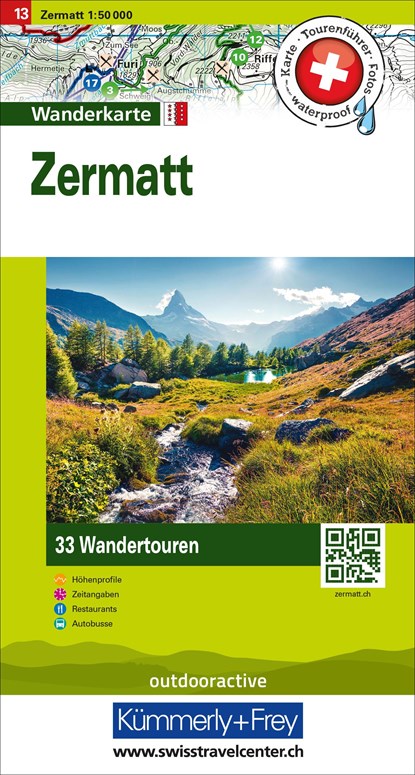 Zermatt Nr. 13 Touren-Wanderkarte 1:50 000, Hallwag Kümmerly+Frey AG - Gebonden - 9783828309739