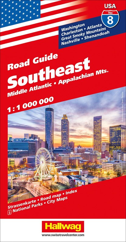 Southeast Middle Atlantic, Appalachian Mts. Nr. 08 USA Road Guide 1:1 Mio., Hallwag Kümmerly+Frey AG - Gebonden - 9783828309890