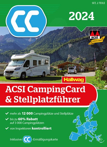 ACSI CampingCard & Stellplatzführer Europa 2024, Acsi ; Hallwag - Paperback - 9783828310681