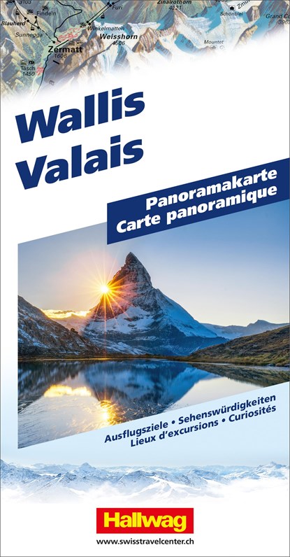 Wallis Panoramakarte, Hallwag Kümmerly+Frey AG - Gebonden - 9783828310827
