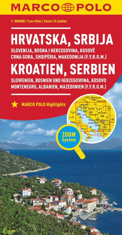 Marco Polo Wegenkaart Kroatie, Servië, Bosnië, Slovenië, Kosovo, Montenegro, Albanië, Macedonië, niet bekend - Losbladig - 9783829738347
