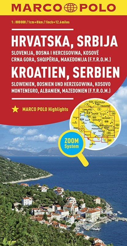 Marco Polo Wegenkaart Kroatie, Servië, Bosnië, Slovenië, Kosovo, Montenegro, Albanië, Macedonië, niet bekend - Losbladig - 9783829738347