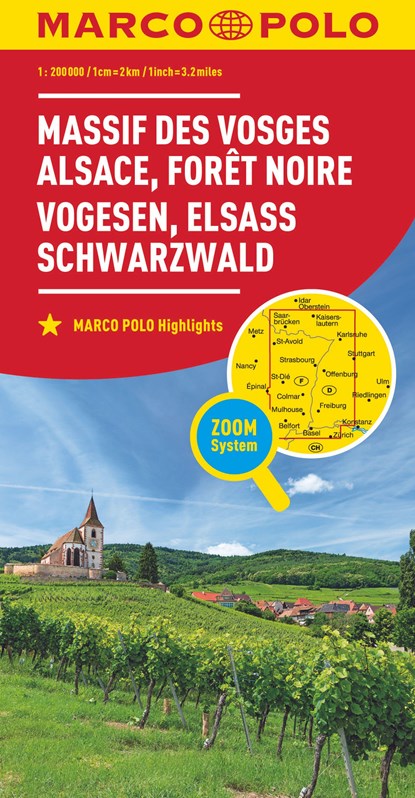 MARCO POLO Karte Frankreich Vogesen, Elsass, Schwarzwald 1:200 000, niet bekend - Gebonden - 9783829738927