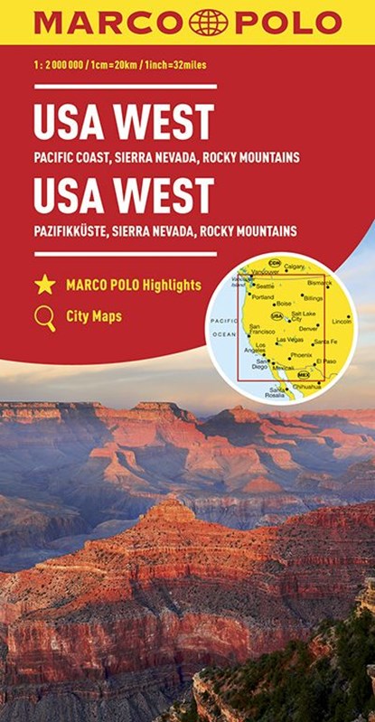 Marco Polo Wegenkaart U.S.A. West, niet bekend - Losbladig - 9783829739399