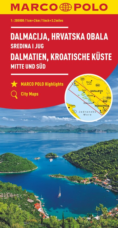 Marco Polo Wegenkaart Dalmatië, Kroatische kust Midden en Zuid, niet bekend - Losbladig - 9783829739887