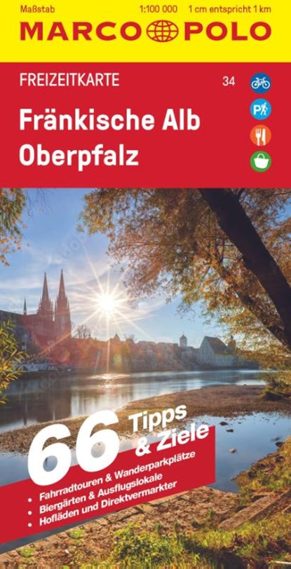 MARCO POLO Freizeitkarte 34 Fränkische Alb, Oberpfalz 1:100.000, Marco Polo Verlag - Gebonden - 9783829743914
