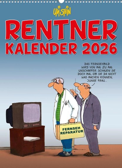 Uli Stein Rentnerkalender 2026: Monatskalender für die Wand, Uli Stein - Paperback - 9783830322481
