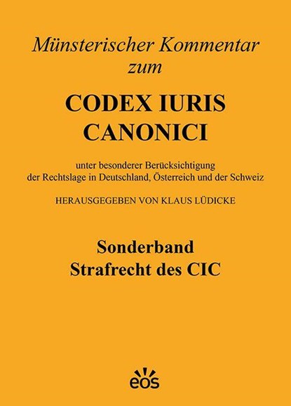 Münsterischer Kommentar zum CIC - Sonderband Strafrecht des CIC, Klaus Lüdicke - Paperback - 9783830683223