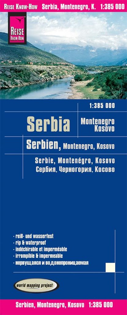 Reise Know-How Landkarte Serbien, Montenegro, Kosovo 1 : 385.000, Reise Know-How Verlag Peter Rump - Losbladig - 9783831773459