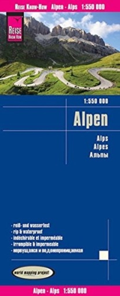 Reise Know-How Landkarte Alpen / Alps (1:550.000), Reise Know-How Verlag - Losbladig - 9783831774005