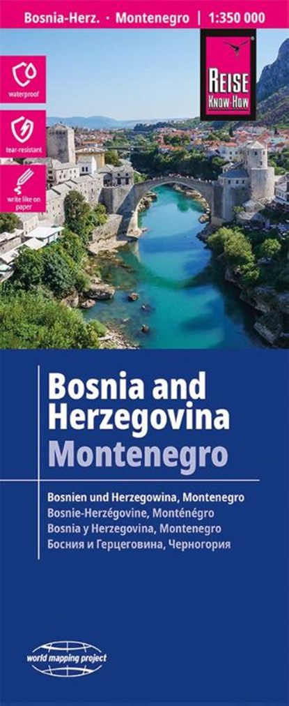 Reise Know-How Landkarte Bosnien-Herzegowina, Montenegro / Bosnia and Herzegovina, Montenegro (1:350.000), Reise Know-How Verlag - Gebonden - 9783831774708