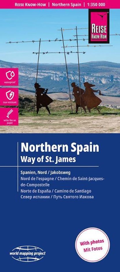 Reise Know-How Landkarte Nordspanien mit Jakobsweg | Northern Spain and Way of St. James (1:350.000), niet bekend - Gebonden - 9783831775262