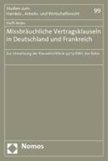 Missbräuchliche Vertragsklauseln in Deutschland und Frankreich, NOBIS,  Steffi - Paperback - 9783832910815