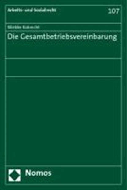 Die Gesamtbetriebsvereinbarung, ROBRECHT,  Wiebke - Paperback - 9783832935757