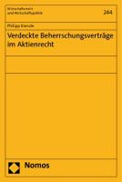 Verdeckte Beherrschungsverträge im Aktienrecht, KIENZLE,  Philipp - Paperback - 9783832956301