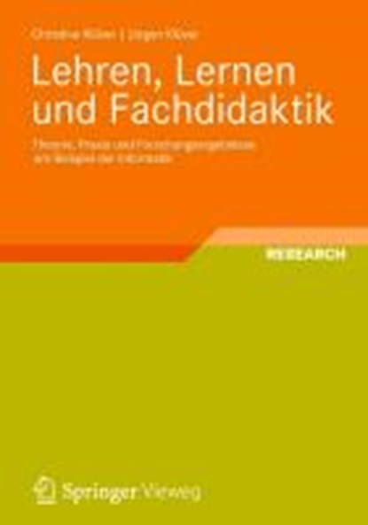 Lehren, Lernen und Fachdidaktik, Christina Kluver ; Jurgen Kluver - Paperback - 9783834815477