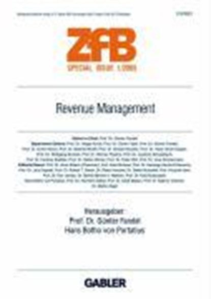 Revenue Management, Gunter Fandel ; Hans Botho Von Portatius - Paperback - 9783834900500