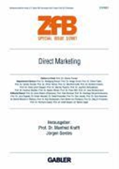 Direct Marketing, Manfred Krafft ; Jurgen Gerdes - Paperback - 9783834907288