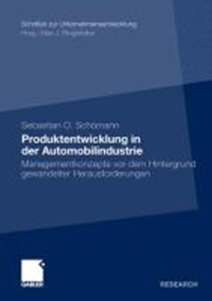 Produktentwicklung in Der Automobilindustrie, SCHOEMANN,  Sebastian O - Paperback - 9783834928740