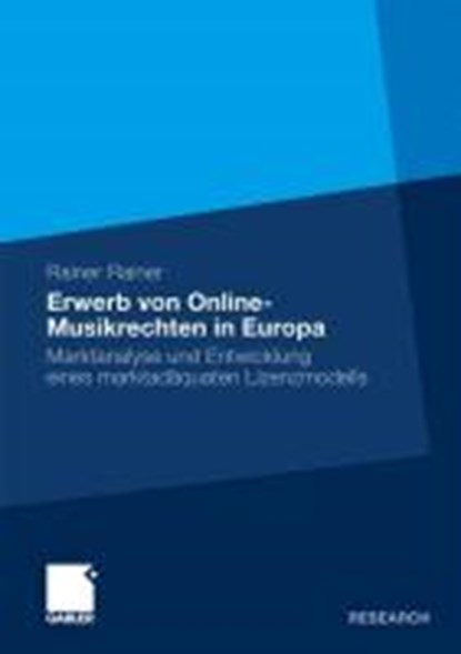 Erwerb Von Online-Musikrechten in Europa, RAINER,  Rainer - Paperback - 9783834928948