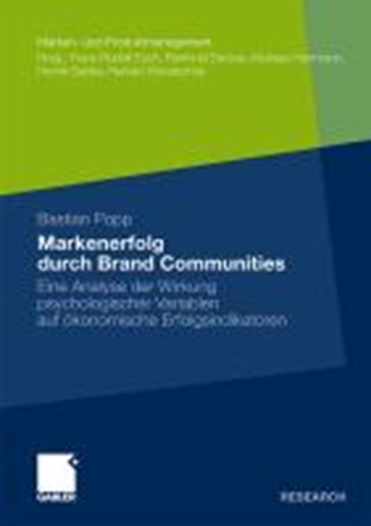 Markenerfolg Durch Brand Communities, Bastian (University of Bayreuth Germany) Popp - Paperback - 9783834929068