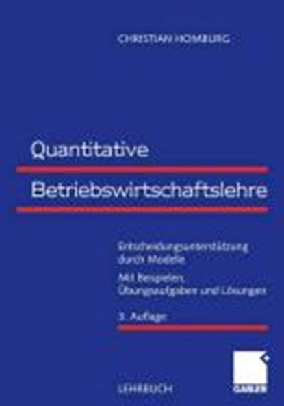 Quantitative Betriebswirtschaftslehre, Christian Homburg - Paperback - 9783834943415