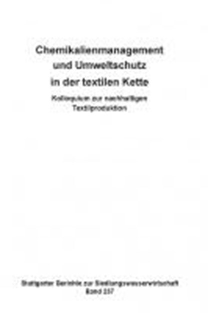 Chemikalienmanagement und Umweltschutz in der textilen Kette, niet bekend - Paperback - 9783835673632