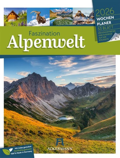 Faszination Alpenwelt Wochenplaner Kalender 2026, Ackermann Kunstverlag GmbH - Paperback - 9783838436029