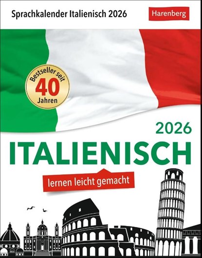 Italienisch Sprachkalender 2026 - Italienisch lernen leicht gemacht - Tagesabreißkalender, Tiziana Stillo - Paperback - 9783840035852