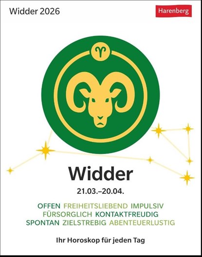 Widder Sternzeichenkalender 2026 - Tagesabreißkalender - Ihr Horoskop für jeden Tag, Robert Satorius - Paperback - 9783840035906