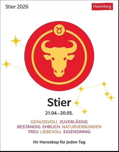 Stier Sternzeichenkalender 2026 - Tagesabreißkalender - Ihr Horoskop für jeden Tag, Robert Satorius - Paperback - 9783840035913