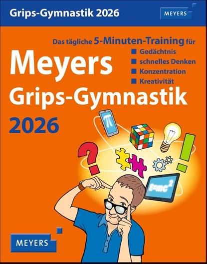 Meyers Grips-Gymnastik Tagesabreißkalender 2026 - Das tägliche 5-Minuten-Training für Gedächtnis, schnelles Denken, Konzentration, Kreativität, Philip Kiefer - Paperback - 9783840036033