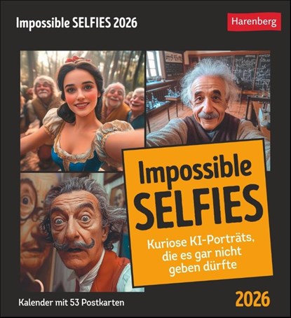 Impossible Selfies Postkartenkalender 2026 - Kuriose KI-Porträts, die es gar nicht geben dürfte, niet bekend - Paperback - 9783840039928