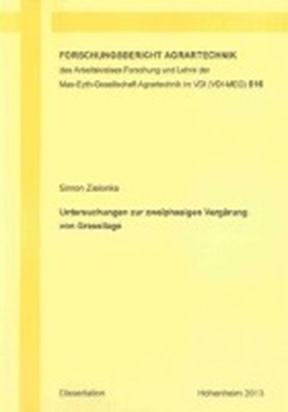 Untersuchungen zur zweiphasigen Vergärung von Grassilage, ZIELONKA,  Simon - Paperback - 9783844018196