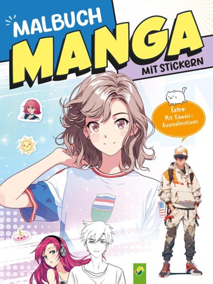 Extra dickes Manga-Malbuch mit Stickern zum Kreativsein und Entspannen für alle Manga-Fans!, Schwager & Steinlein Verlag - Paperback - 9783849945473