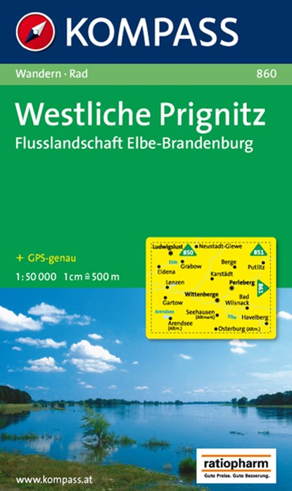 Kompass WK860 Westliche Prignitz, Flusslandschaft Elbe, Brandenburg, niet bekend - Losbladig - 9783850261289