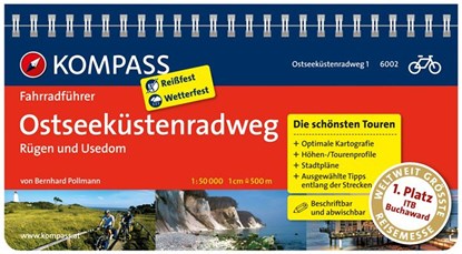 FF6002 Ostseeküstenradweg 1, Rügen und Usedom  Kompass, POLLMANN,  Bernhard - Losbladig - 9783850263986