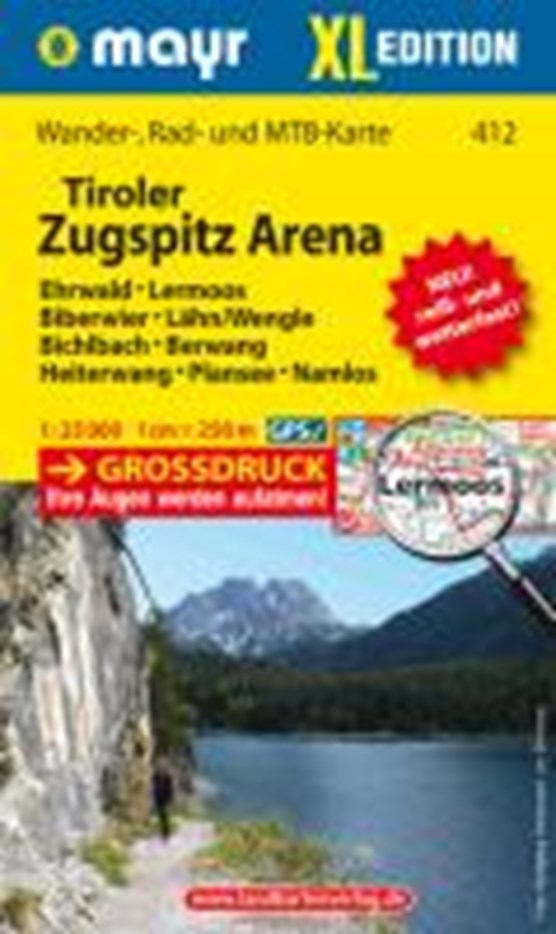 Tiroler Zugspitz Arena XL - Ehrwald - Lermoos - Biberwier - Lähn/Wengle - Bichlbach - Berwang - Heiterwang - Plansee - Namlos 1 : 25 000