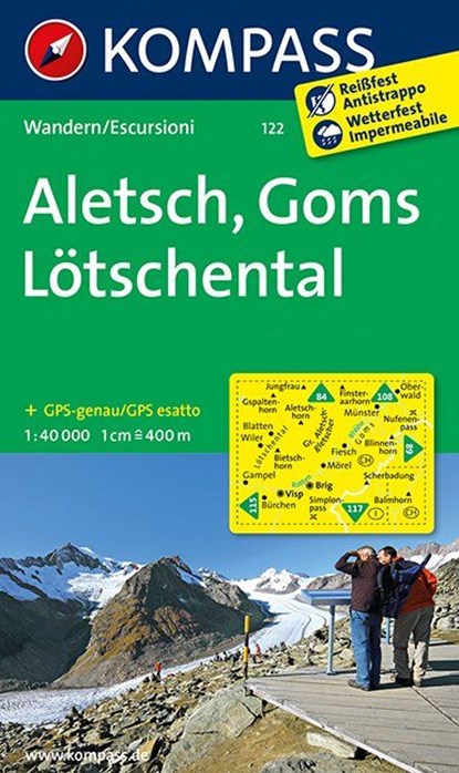 Kompass WK122 Aletsch, Goms, niet bekend - Losbladig - 9783850269124