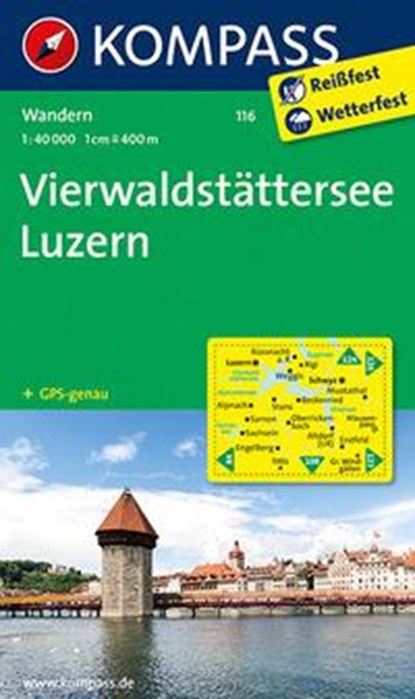 Kompass WK116 Vierwaldstätter See, Luzern, niet bekend - Losbladig - 9783850269681