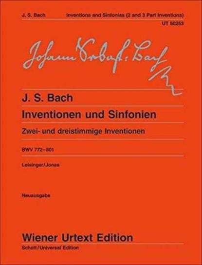 Inventions And Sinfonias BWV 772-801, JOHANN SEBASTI BACH - Paperback - 9783850556521