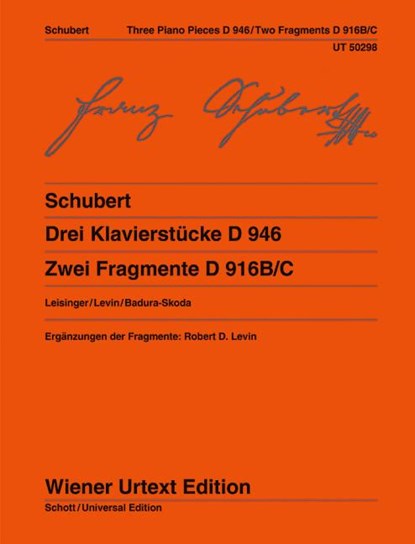 Drei Klavierstücke D 946 und Zwei Fragmente D 916B/C, Franz Schubert - Gebonden - 9783850557627