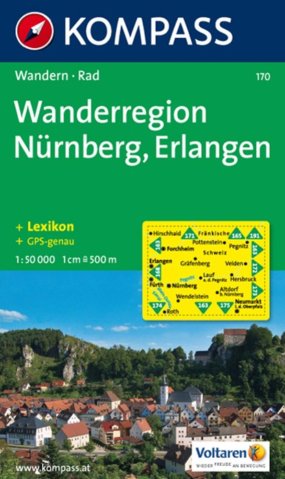 Kompass WK170 Wanderregion Nürnberg, Erlangen, niet bekend - Losbladig - 9783854912712