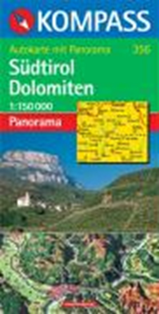 Südtirol Dolomiten 1 : 150 000. Autokarte mit Panorama
