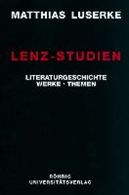 Luserke, M: Lenz-Studien, LUSERKE,  Matthias - Paperback - 9783861102816